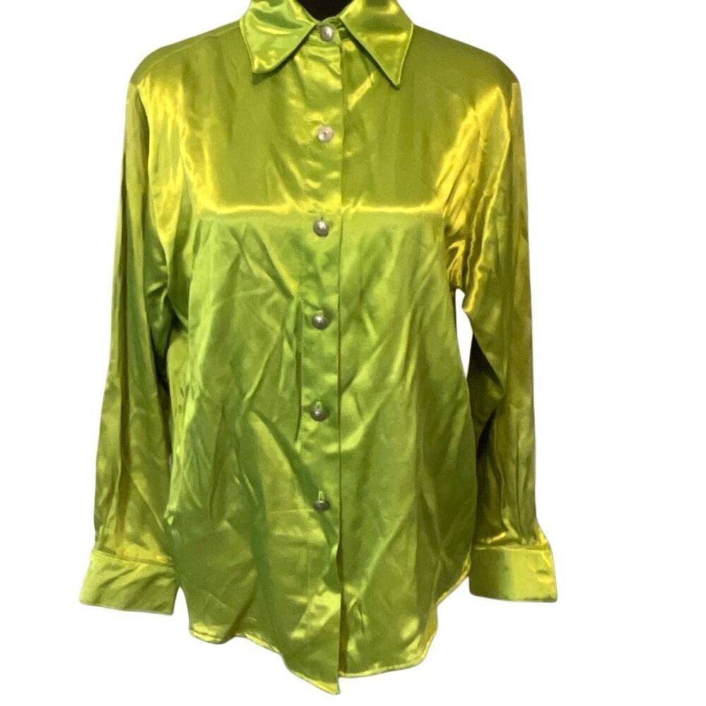 Robin Berry Vintage Women’s L/S Button Down Silk Feel Blouse